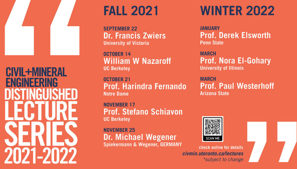 List of CivMin Distinguished Lecture Series speakers for 2021-2022
