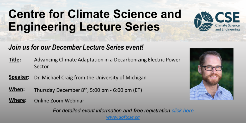 CSE Lecture - Advancing Climate Adaptation in a Decarbonizing Electric Power Sector