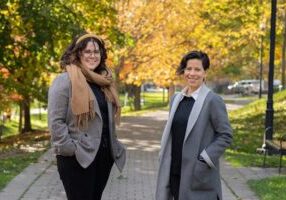 U of T's Élyse Caron-Beaudoin and Marianne Hatzopoulou are working together to shed light on how fracking impacts air quality for B.C. communities and residents' exposure to contaminants (photo by Johnny Guatto)