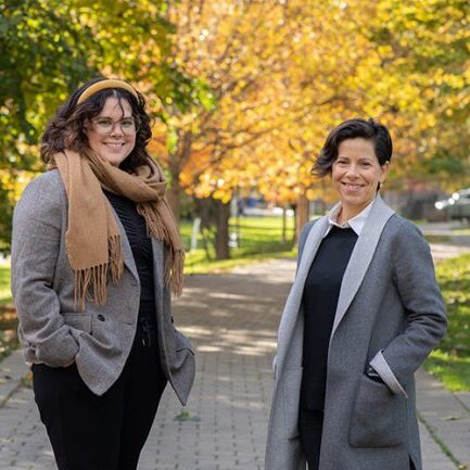 U of T's Élyse Caron-Beaudoin and Marianne Hatzopoulou are working together to shed light on how fracking impacts air quality for B.C. communities and residents' exposure to contaminants (photo by Johnny Guatto)