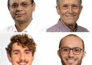 Clockwise from top L: Professor Khandker Nurul Habib, Professor Jeffrey Packer, Augusto Fidalgo (CivMin PhD 2T3) and Henri Monette (CivMin PhD student).
