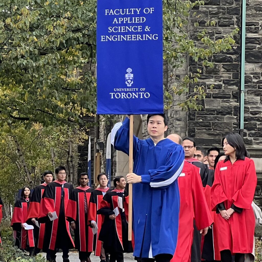 TORONTO: NOVEMBER 9, 2023 — CONVOCATION — A photo from Convocation at the University of Toronto Convocation Hall on Thursday, November 2, 2023. A reception followed for the graduates of the Department of Civil &amp; Mineral Engineering (CivMin) in GB202. 
(Photo by Phill Snel, CivMin)