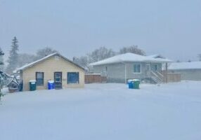 A family home in Prince Albert, Saskatchewan. A new partnership between the Prince Albert Grand Council, several First Nations and researchers from U of T and Toronto Metropolitan University will develop new pathways toward housing self-sufficiency. (Photo courtesy Natalie Clyke)