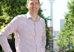 TORONTO: JUY 8 , 2024 — NEW PROFESSOR — Prof. Trevor Carey, the newest professor in U of T’s Department of Civil &amp; Mineral Engineering, poses for a photo on campus Monday, July 8, 2024 (Photo by Phill Snel, CivMin/University of Toronto)